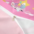 thumbnail image 4 of Metsweet Cute Unicorn Duvet Cover Queen, Cartoon Rainbow Animal Queen Bedding,Pink Reversible,3-Piece,1 Duvet Cover and 2 Pillowcases, 4 of 6