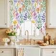 thumbnail image 2 of Watercolor Leaf Floral Swag Kitchen Curtain Valances, Colorful Leaves Rod Pocket Curtains Window Treatment Decor Valances for Bedroom Bathroom, 2 Panels 36 x 36 Inch, 2 of 9