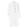 thumbnail image 5 of Women's Solid Color Blazer Dress, Wrap Style Buttoned Midi Dress with Long Sleeves, Formal Work Dress and Business Casual Office Wear for Women White XXL, 5 of 9