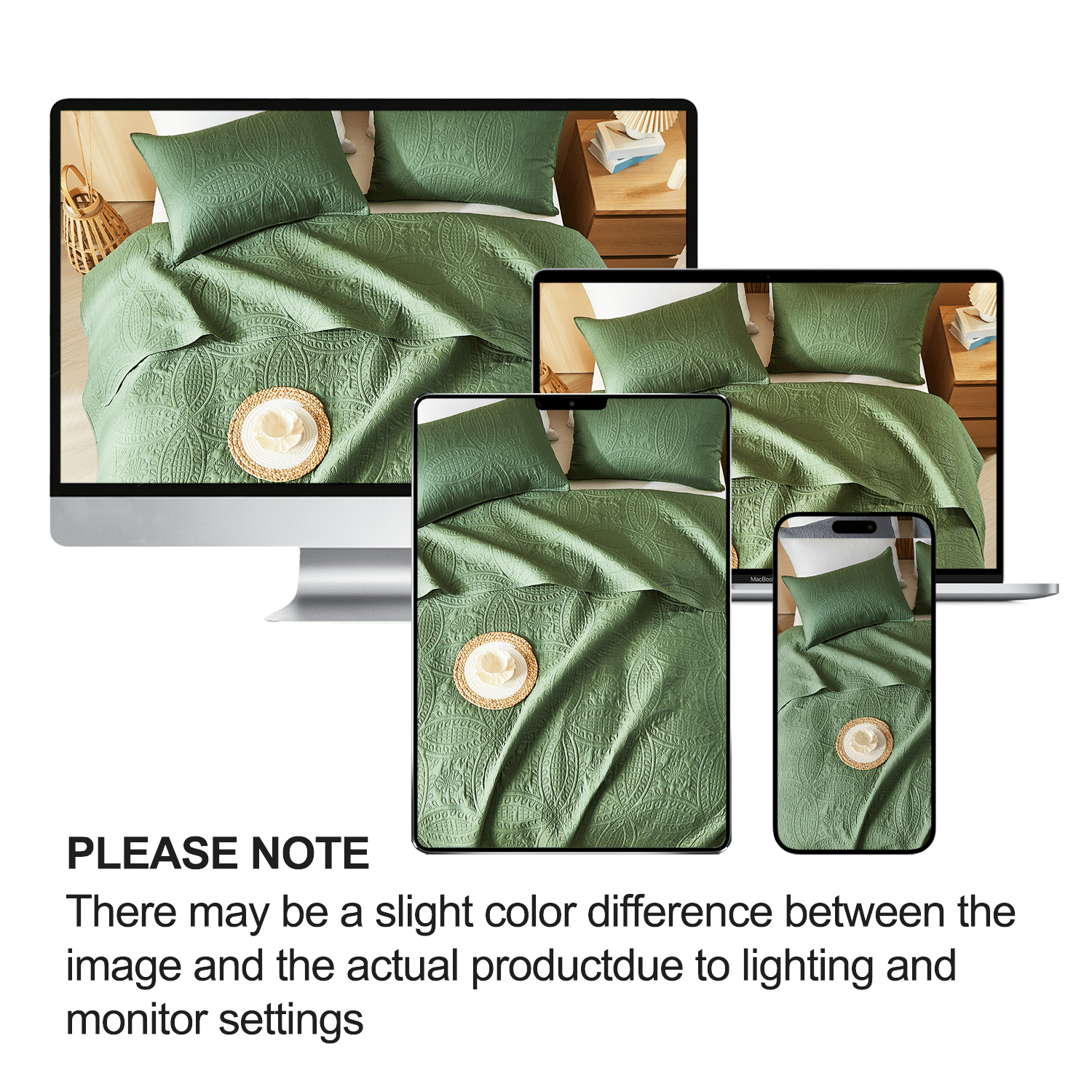 Flymme Dark Green Bedspread for Queen Size Beds,3 Piece Soft Thin Quilt Bedding Set with Pillow Sham Modern Coin Pattern Coverlet for All Season