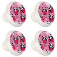 thumbnail image 1 of 4 Pcs Panda Knobs for Kitchen Cabinet Cupboard Dresser Bookcase Drawer Pulls Handles Round Home Decor, 1 of 5