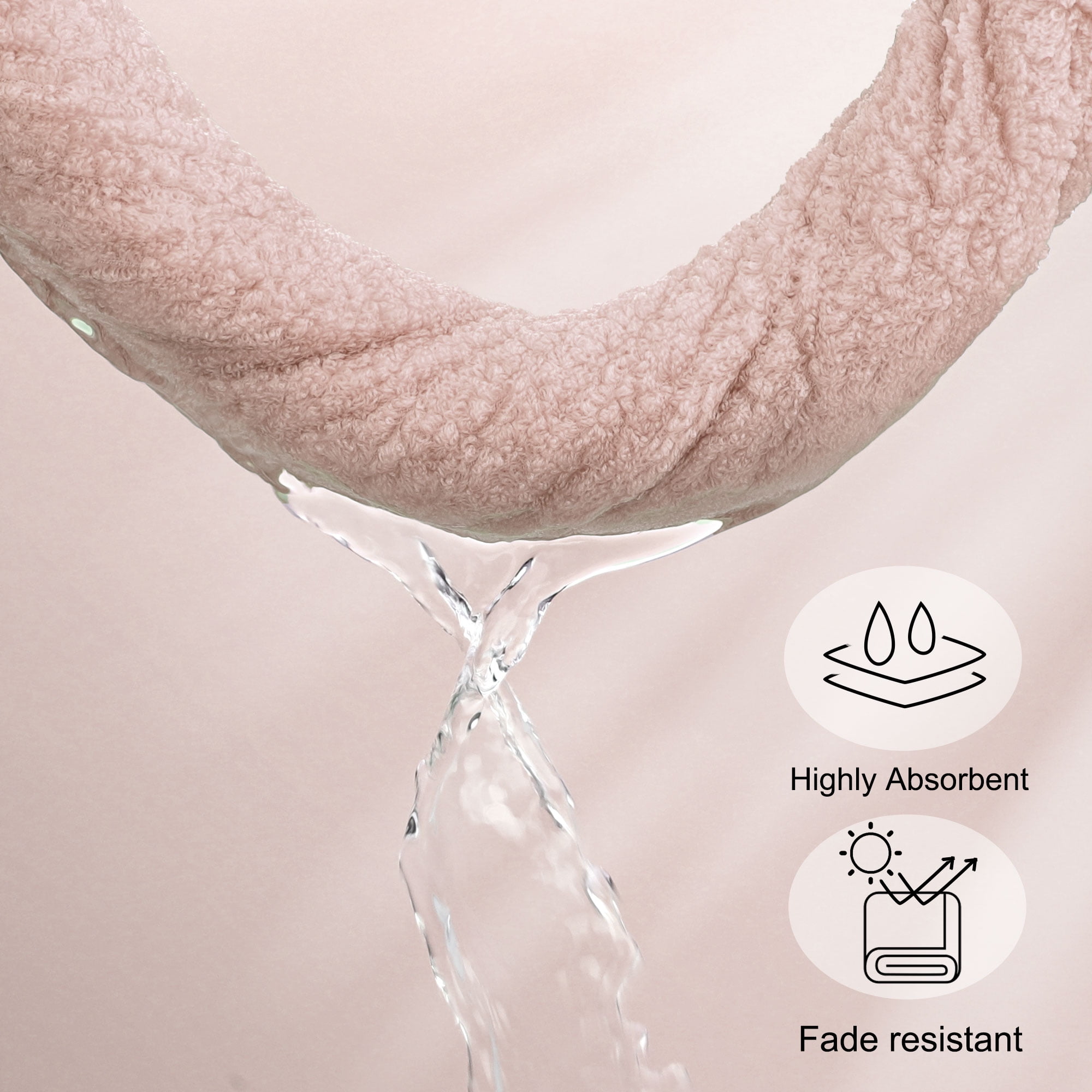 Unique Bargains 100% Cotton Absorbent Hand Towel Set 14"x30" Misty Rose 6 Pcs