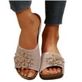 thumbnail image 2 of CFLVAEK Summer Sandals for Women Slip On Comfortable Slides Sandals Ladies Flower Slides Sandal Lightweight Platform Shoes Plus Size Size 9.5, 2 of 8