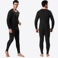thumbnail image 2 of Htwon Thermal Underwear for Mens Set Long John Underwear Long Sleeve Base Layer Set (Black, XL), 2 of 20