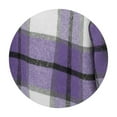 thumbnail image 4 of zaveiop Womens Plaid Shacket Jacket Long Corduroy Shirt Casual Lapel Button Down Flannel Trench Coats (Purple, S), 4 of 5
