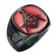 thumbnail image 2 of Nuevo anillo masónico con letras retro AG para hombre, anillo de moda de metal negro y rojo, accesorios de joyería para fiesta., 2 of 4