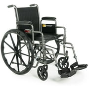 Graham-Field 3H020140 Everest & Jennings Advantage LX Wheelchair, Detachable Full Arms & Swingaway Footrests, Silvervein Color, 18" Seat