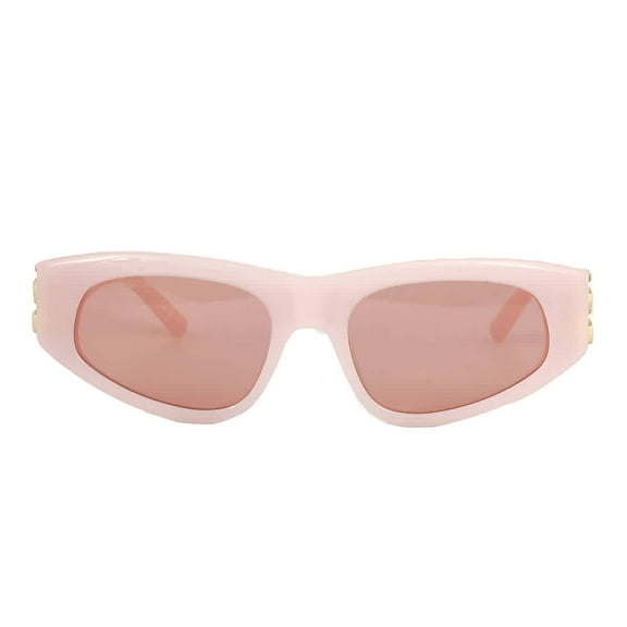 BALENCIAGA BB0095S 003 Cat Eye Acetate Pink Gold Red 53 mm Women's Sunglasses