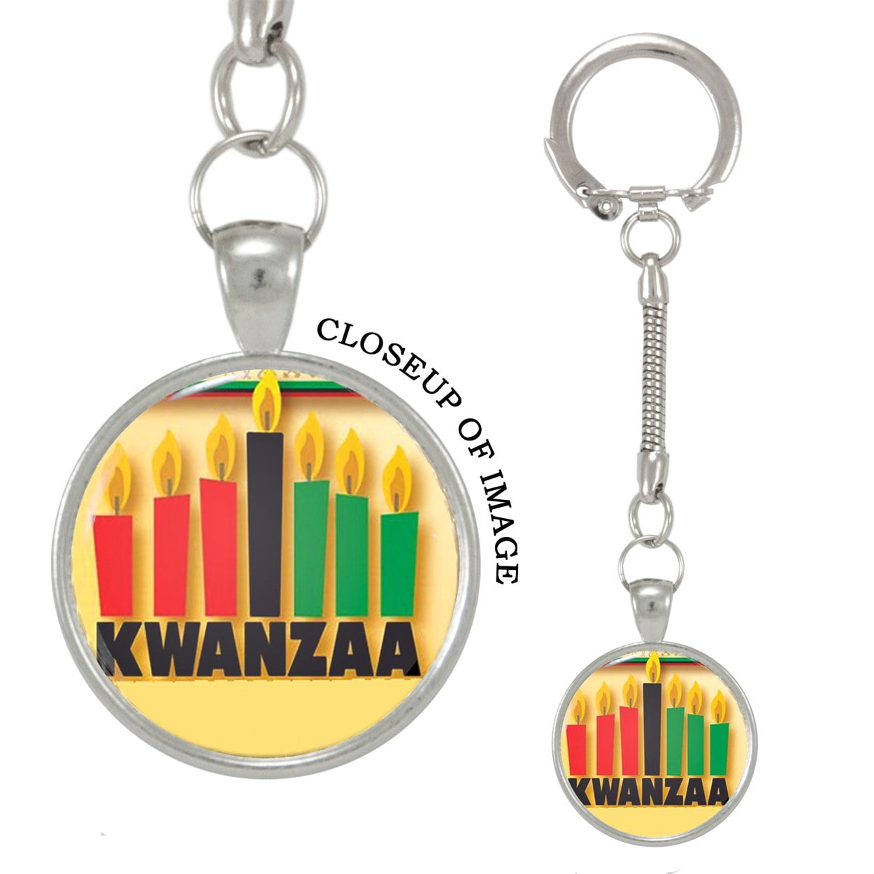 Kwanzaa Candle Holder Winter Keychain