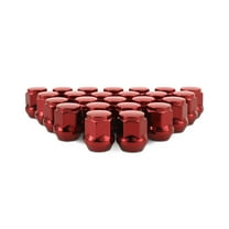 Mishimoto Steel Lug Nuts, M14x1.5, Acorn Seat, 24pc Set, Red