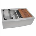 thumbnail image 2 of Ruvati Rvh9301 Apron Front 16 Gauge 36"" Kitchen Double Bowl Sink Stainless Steel, 2 of 4