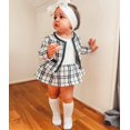 thumbnail image 2 of Faithtur Bébé Filles 2Pcs Noir Blanc Plaid Manteau Tops Patchwork Robe Tutu, 2 of 8
