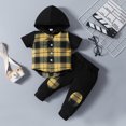 thumbnail image 2 of TAIAOJING Toddler Girl Boy Tracksuit Set Boys Girls Short Sleeve Plaid Prints Hooded Tops T Shirt Pants Outfits 3-6 Months, 2 of 7