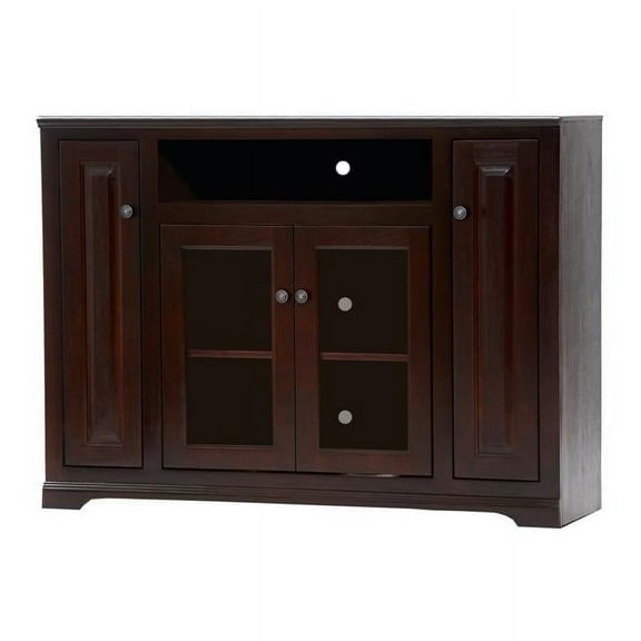 American Heartland Poplar Tall TV Stand with 2 Raised Panel Doors, European Gold