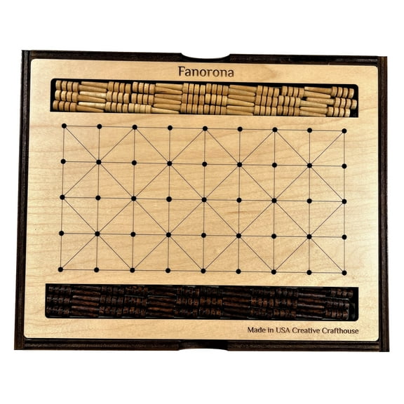 Creative Crafthouse Fanorona, Madagascar Strategy Board Game for Two, USA Made