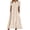 Beige, variant on Women's Blue Eyelet Lace Short Sleeve Midi Dress with Ruffle Hem Floral Cotton and Pocket