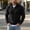 #427-Black, variant on Men's Waffle Knit Quarter Zip Pullover Long Sleeve Raglan Mock Neck Color Block Casual Sweatshirt Gift