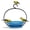Bluebird, variant on Mosaic Birds Recycled Glass & Metal Cuban Hanging Bird Bath Bowl - Bird Feeders for Outdoors - Lawn Décor - Orange