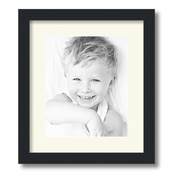 ArtToFrames 12.5x15" Matted Picture Frame with 8.5x11" Single Mat Photo Opening Framed in 1.25" Satin Black and 2" Off White Mat (FWM-3926-12.5x15)