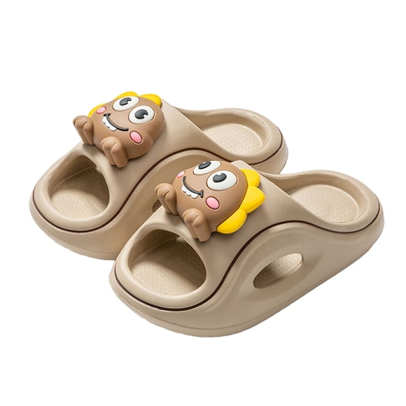 Zshosam Cloud Slides for Kids Kids Slides Adjustable Strap Slip-On Sandals Indoor and Outdoor EVA Footbed Shower Slides for Girls and Boys Size 9,(Khaki Toddler 9)