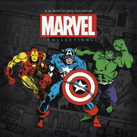 Trends International, Marvel Comics 2026 Mini Wall Calendar, 7'' X 7'', 16-Month Calendar with Stapled Binding