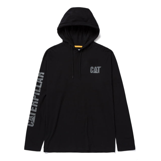 Camiseta Caterpillar Upf Hooded Banner L/S para Hombre - Negra