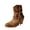Brown, variant on Womens Braid Bootie Ankle Boot Fashion Pointed Toe Riding Cowgirl Mid Calf Pull On Boots Retro Country Booties Chunky Heel Comfort Tall Boot