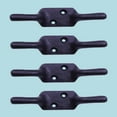 thumbnail image 3 of Renovators Supply Black Cleat Hooks 4" L Wrought Iron Cord Rope Holder for Window Blinds or Flagpoles Cord Safety Wrap Curtain Sun Screen Blind String Tie Hooks w/Screws Pack of 4, 3 of 10