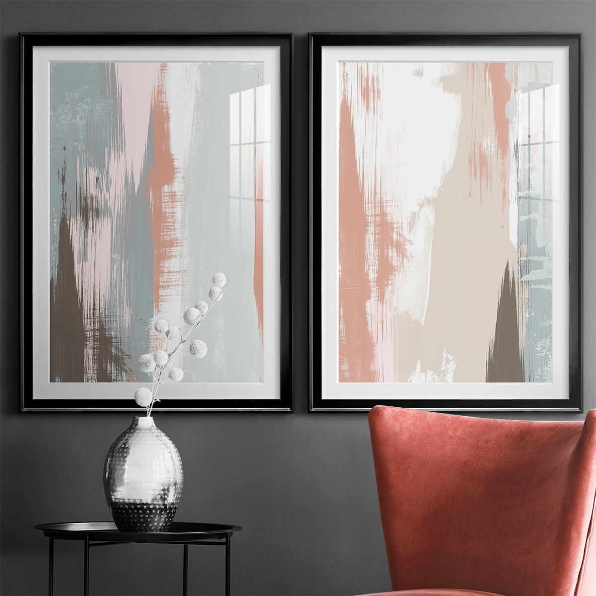Wexford Home Sandstone Peel I Premium Framed Print, 22.5" x 30.5" - Ready to Hang, Black (Set of 2)