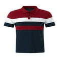 thumbnail image 3 of Hommes T-Shirt à Manches Courtes Couleur Contrastante Slim-Fit Revers Hauts, 3 of 6