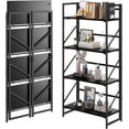 thumbnail image 3 of Folding Bookshelf  Convertible Design  Multifunctional Plant Stand Storage Rack Shelves for Home Office  Easy Assembly, 3 of 4