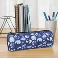 thumbnail image 3 of Pen + Gear Blue Geo Camouflage Design Barrel Pencil Pouch, 3 of 3