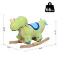 thumbnail image 3 of Dinosaur Rocking Horse Plush Toy with Realistic Sounds Green Ride On Adventure Fun for Kids, 3 of 7