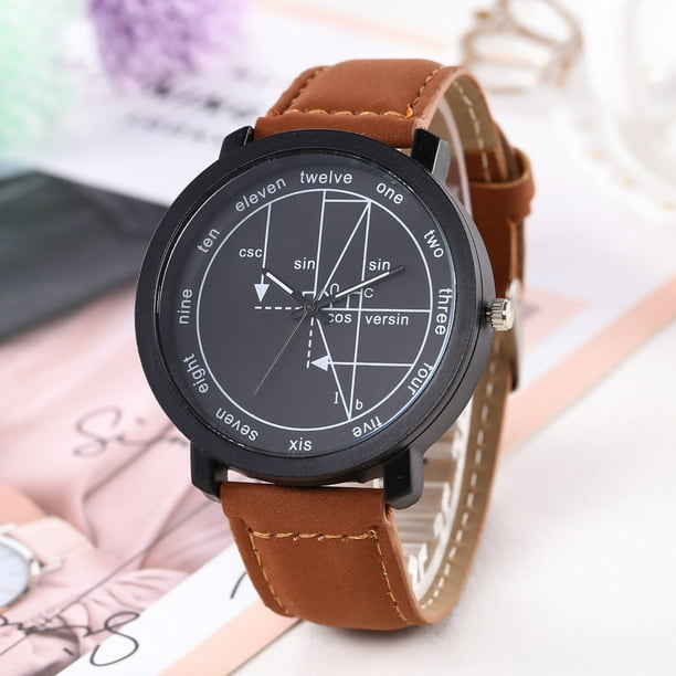 Reloj de cuarzo para mujer, relojes para mujer, escala inglesa, esfera geométrica, reloj de cuarzo informal de moda para hombres y mujeres, reloj A