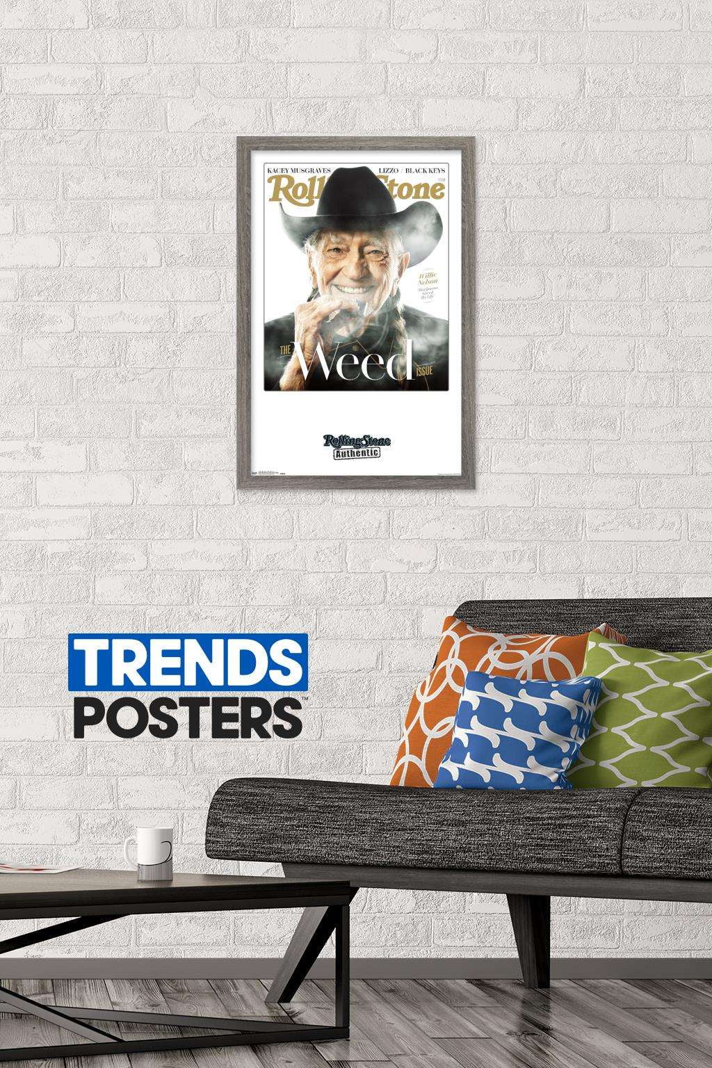 Rolling Stone Magazine - Willie Nelson 19 Wall Poster, 14.725" x 22.375", Framed