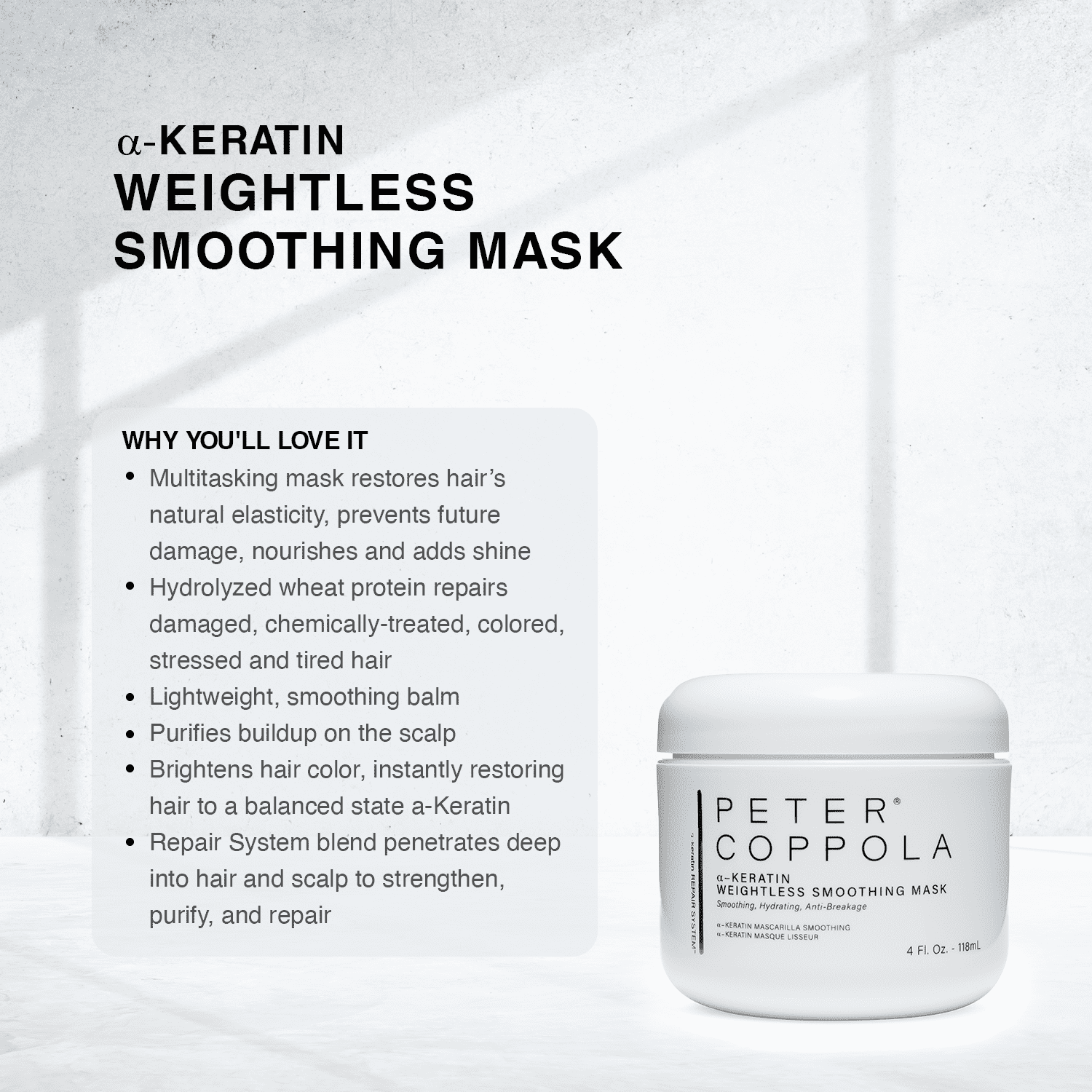 Peter Coppola a-Keratin Weightless Smoothing Mask, 4 Oz.