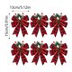 thumbnail image 3 of 6 lazos con agujas Lazos de terciopelo navideños Corona de cinta roja para fiestas navideñas Interior Exterior Bricolaje, 3 of 7