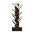 thumbnail image 6 of Furinno Tree Bookshelf 7-Tier Floor Standing Tree Bookcase with Amber Pine/Black, 6 of 6