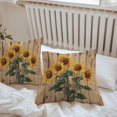thumbnail image 5 of Outdoor Waterproof Pillow Covers Pack of 2, Summer Watercolor Flowers Retro Sunflower Wood Grain Decorative Throw Pillowcases Cushion Covers for Garden Patio Tent Sofa Couch, 20x20 inch, 5 of 8