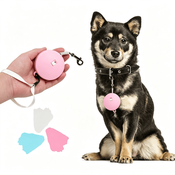 GASTROPOD Retractable Dog Leash for Small and Medium Dogs Up to 22Lbs with 9.8Ft Strong Nylon Tape, Hands Free, Portable and Lightweight Leash with Wrist Strap, One-Hand Brake, Tangle Free (Pink)