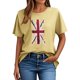 thumbnail image 3 of Camisetas de Verano de Manga Corta de las Mujeres Nuevo Suéter de Cuello de Tripulación, Top de Fiesta Impreso Casual para la Primavera, 3 of 4