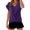 Navy, variant on Kaondbfi Solid Color V Neck T Shirt Elegant Short Sleeved Top for Spring and Summer Women's Clothing