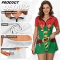 thumbnail image 5 of Psesaysky Christmas Elf Tennis Dress with Built in Shorts for Women Zip up Golf Tennis Dress with Pockets&Collar Women's 2 Piece Workout Activwear Sets Christmas Outfit, 5 of 7