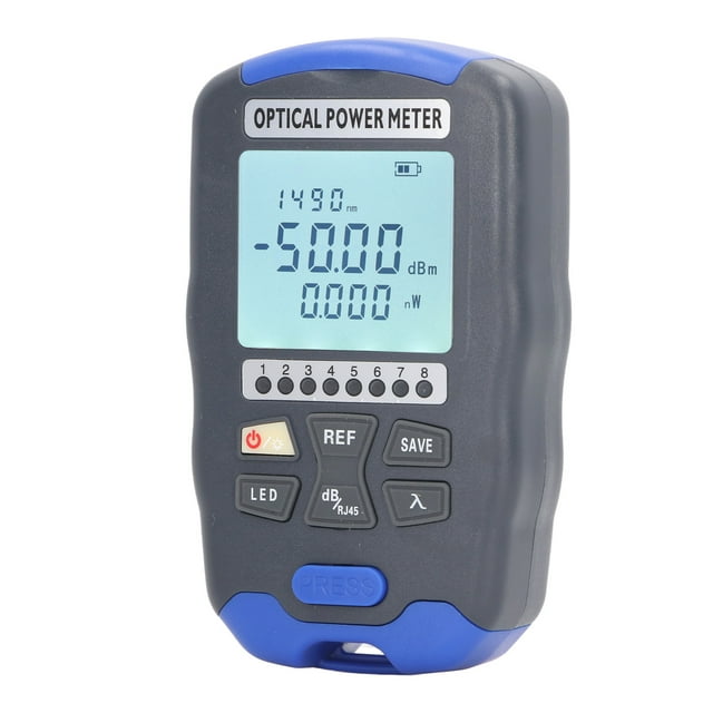 Medidor de potencia de fibra óptica 3 en 1 de 850 a 1650 nm, medidor de potencia óptica recargable con LED, de -70 a +10 dbm
