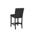 thumbnail image 5 of Miekor Furniture 5Pc Counter Height Dining Set Square White Faux Marble Table Faux Leather Upholstered Chairs Wooden Leg Dining Room Furniture Black 43217, 5 of 6