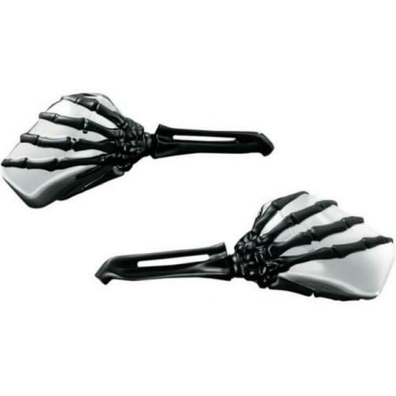 Kuryakyn Skeleton Hand Mirrors w/Black Stems & Chrome Heads (1764)