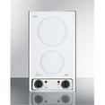 thumbnail image 1 of Summit CR2B120WH 115V 2 Burner Radiant Cooktop In Smooth White Glass & Stainless Steel Trim, 1 of 3