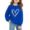 thumbnail image 6 of KAUOD Girls Cute Heart Crew Neck Sweatshirts Long Sleeve Cotton Pullover Tops Clothes Teen Kids Oversized Ribbed Cuffs Hoodies, 6 of 6