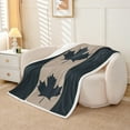 thumbnail image 2 of Erosebridal Black Maple Leaf Sherpa Blanket 50x60,Canadian Flag Fuzzy Blanket Throw,Vintage Bedroom Decor,Super Cozy, 2 of 6