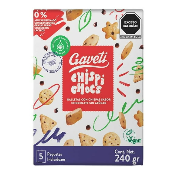 Galletas Gaveti con chispas de chocolate con 5 paquetes individuales 240 g